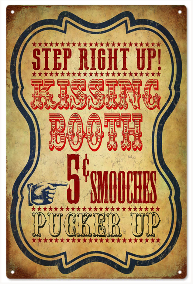 step right up booth 5 cent circus sign