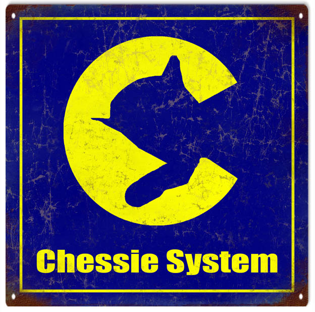 Reproduction Chessie System Railway Sign 12x12