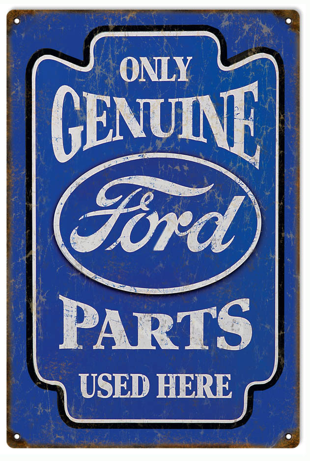 Retro Metal Aluminium Sign Garage Genuine Ford Parts Used Here Man Cave 
