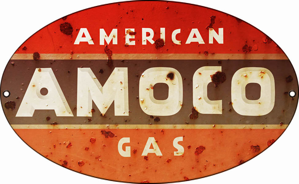 Gasoline Amoco Standard Oil Gas Oval sign .. 