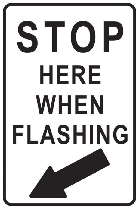 RR 102 Stop When Flashing 9 x12 Reproduction Vintage Signs