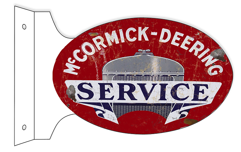 Aged Reproduction McCormick Deering Service Double Sided Flange Sign ...