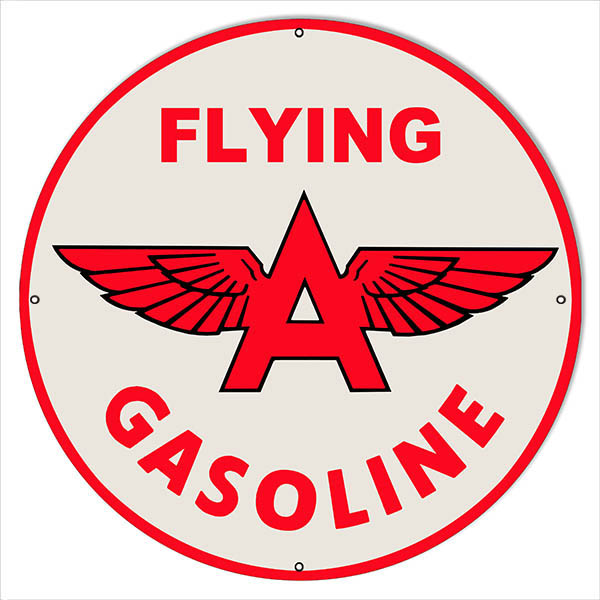 30 Round Flying A Gasoline Motor Oil Sign