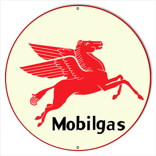 Extra Large Mobilgas Gasoline 24" Round with Pegasus Reproduction