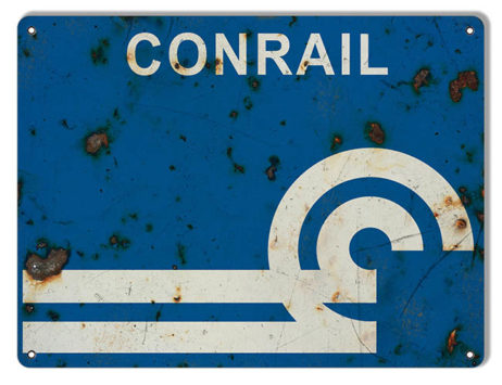 Aged Looking Conrail Railroad Sign 9x12 - Reproduction Vintage Signs