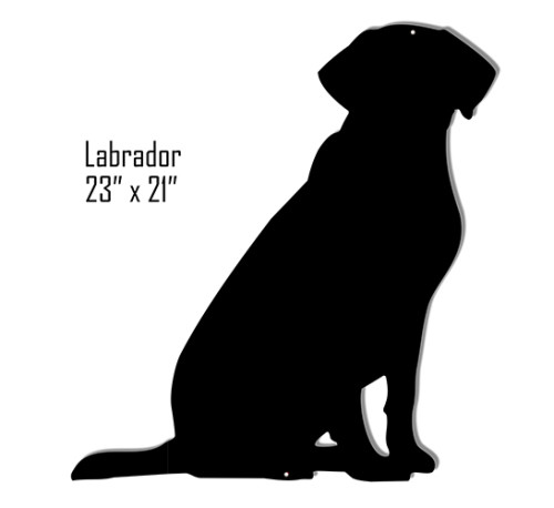Labrador Retriever Black Laser Cut Out Reproduction Sign 21x23