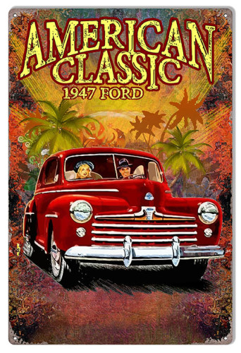 1947 Ford Classic By Artist Phil Hamilton 12x18