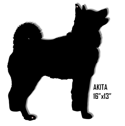 Akita Dog Laser Cut Out Reproduction Sign 13x16