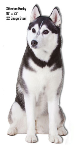 Side View Siberian Husky Laser Cut Out Sign 10x23