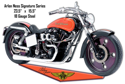 Arlen Ness Reproduction Motorcycle Cut Out Sign 15.5x23.5