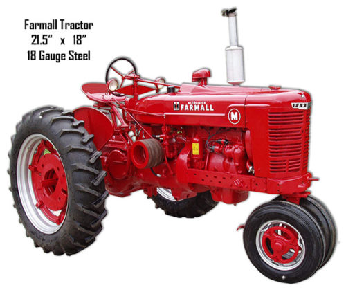 Farmall Tractor Laser Cut Out Reproduction Sign 18x21.5