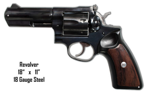 Revolver Reproduction Laser Cut Out Sign 11x18