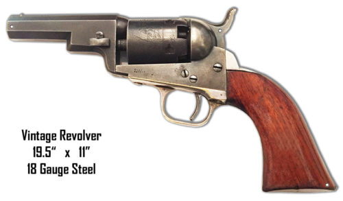 Revolver Vintage Reproduction Laser Cut Out Sign 11x19.5