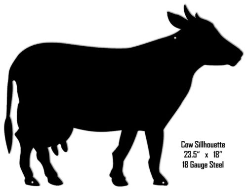 Cow Silhouette Laser Cut Out Sign 18x23.5