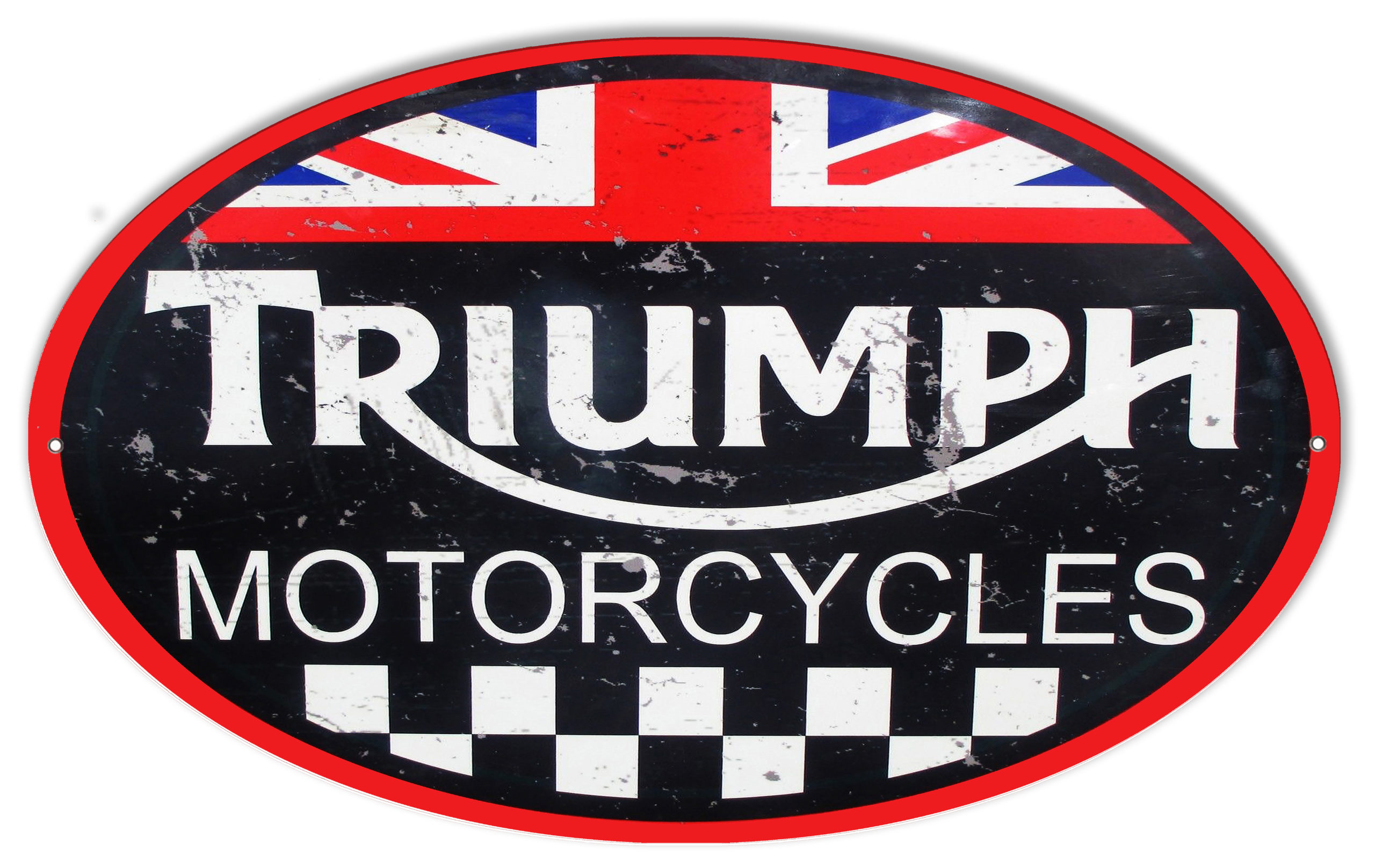 Triumph Motorcycle Badge Logo Crest Shield Garage Retro Metal Tin Sign 12x8" NEW 
