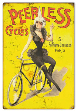 Aged Looking Cycles Clement Bicycle Reproduction Sign 8X14