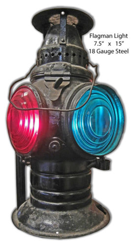 Flagman Light Laser Cut Out Sign Reproduction 7.5x15