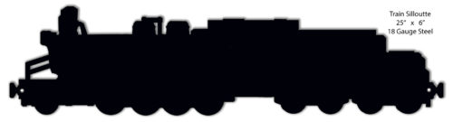 Train Silhouette Wall Decor 6x25