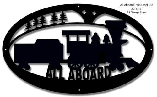 Silhouette Train Railroad Laser Cut Out 12x20