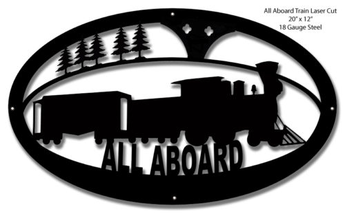 Laser Cut Out Silhouette Train Sign 12x20