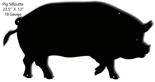 Pig Silhouette Laser Cut Out 12x23.5