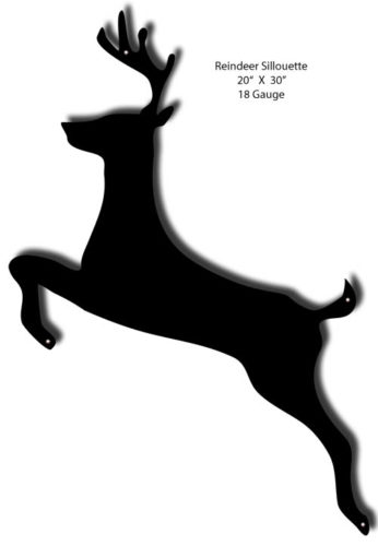 Reindeer Silhouette Laser Cut Out Sign 20x30
