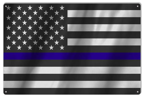 US State Blue Police Flag 12x18