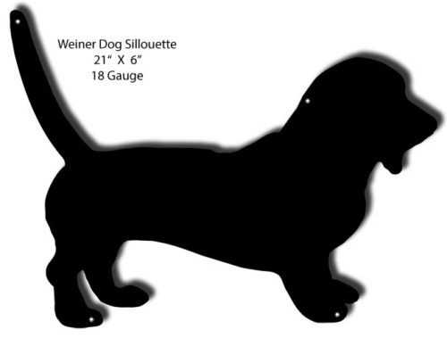 Weiner Dog Silhouette Laser Cut Out 16x21