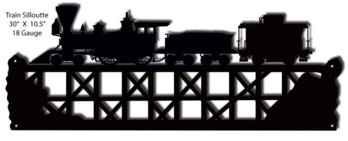 Train Silhouette Laser Cut Out 10.5x30