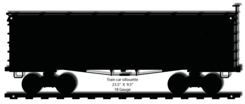 Train Car Silhouette Laser Cut Out 9.5x23.5