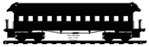 Silhouette Train Laser Cut Out 6.5x23.5