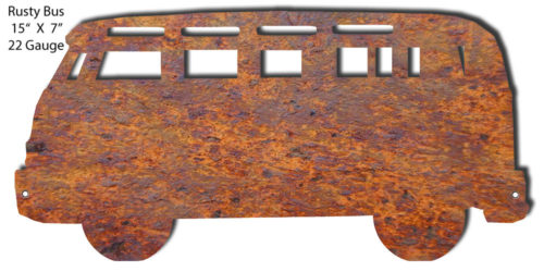 Rusty Bus Laser Cut Out 7x15