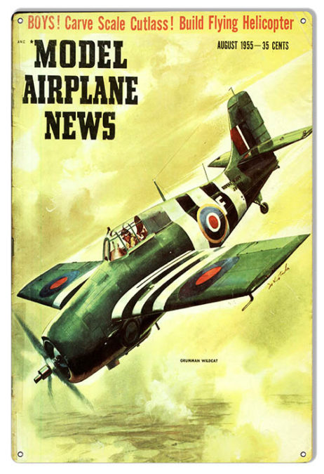 Aviation Model Airplane News Magazine Cover August 1955 12x18 ...