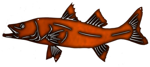 Trout Fish Laser Cut Out Wall Art Faux Copper Finish Metal Sign 10x23.5