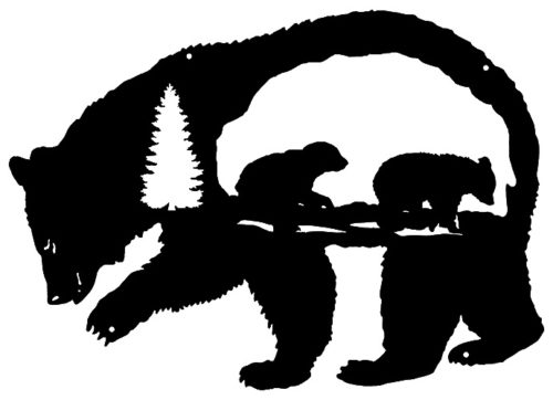 Bear Wilderness Laser Cut Out Silhouette Wall Art Metal Sign 13.5x19.5