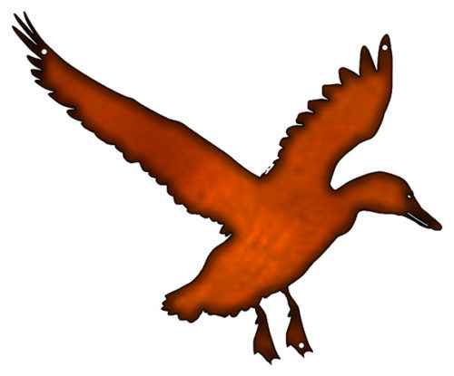 Duck Laser Cut Out Wall Décor Faux Copper Finish Metal Sign 13.5x16.5
