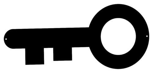 Key Laser Cut Out Wall Décor Silhouette Metal Sign 6.5x14