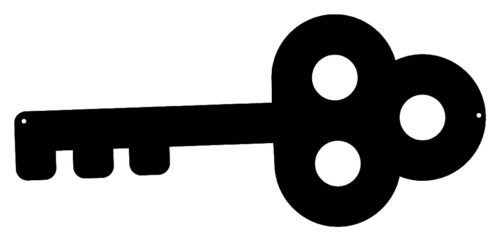 Key Laser Cut Out Wall Décor Silhouette Metal Sign 6.5x14