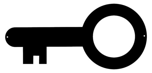 Key Laser Cut Out Wall Décor Silhouette Metal Sign 6.5x13.5
