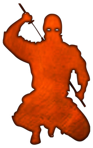 Ninja Warrior Laser Cut Out Faux Copper Finish Metal Sign 14.5x23.5