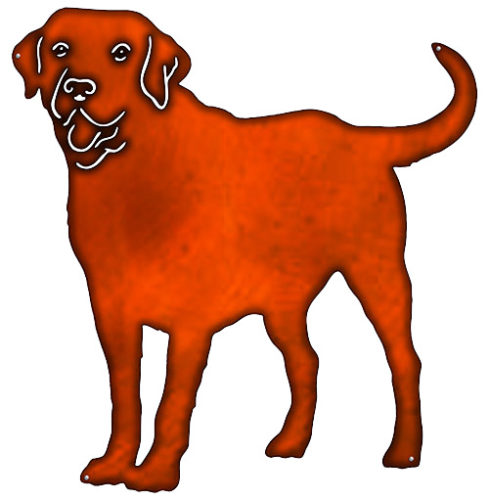 Labrador Retriever Dog Cut Out Faux Copper Finish Metal Sign 22x23