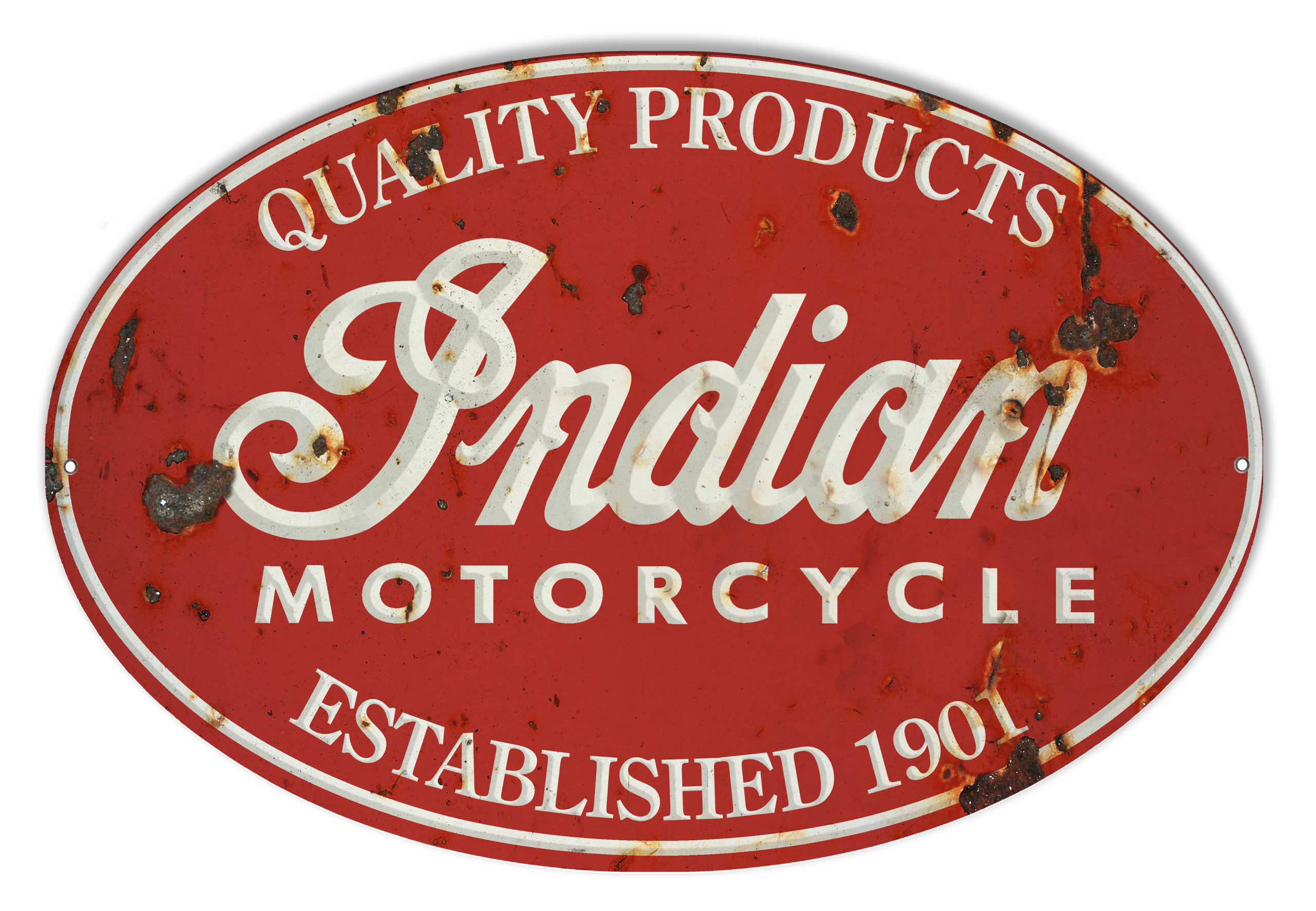 Indian Motorcycle 1901 Series Garage Art Metal Sign 30"x30" Round RVG879-30 
