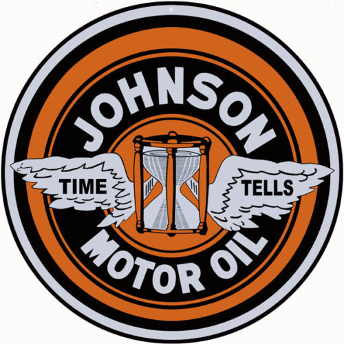 Johnson Motor Oil Reproduction Garage Shop Metal Sign 14x14 Round