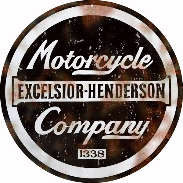Excelsior Henderson Reproduction Motorcycle Metal Sign 14x14 Round ...