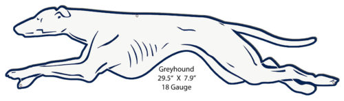 Greyhound Laser Cut Out Nostalgic Metal Sign 7.9x29.5