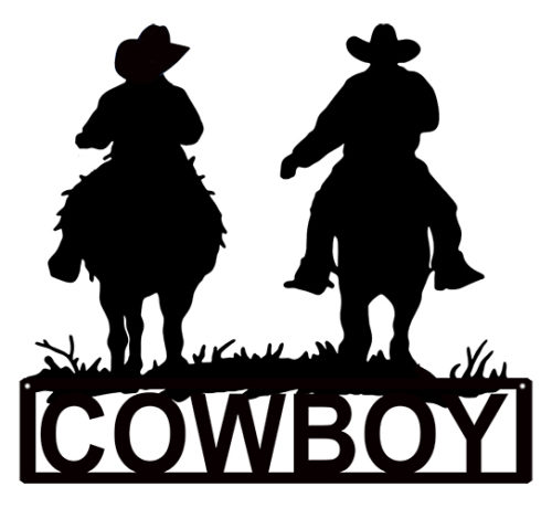 Cowboy Laser Cut Out Silhouette  Metal Sign 10.4x11.6