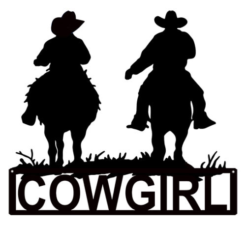 Cowgirl Laser Cut Out Silhouette  Metal Sign 10.4x11.6