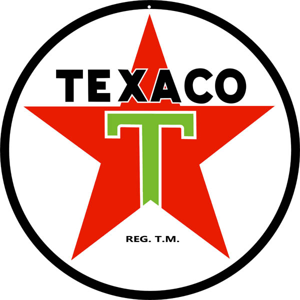 Texaco Motor Oil Reproduction Garage Shop Metal Sign 14x14 Round