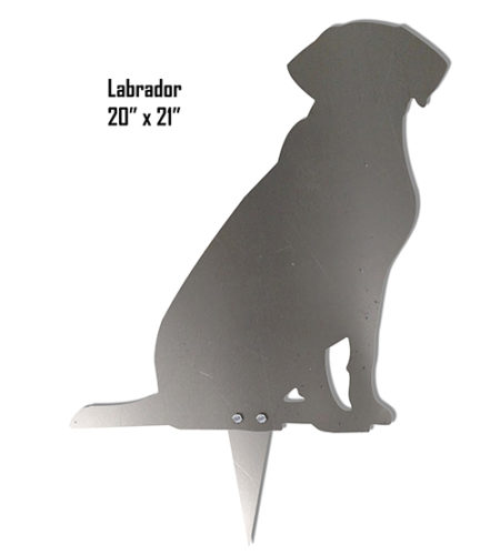 Labrador With Spike Yard Silouette Laser Cut Out Metal Sign 20x21