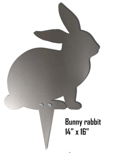 Bunny Rabbit Yard Silhouette Laser Cut Out Metal Sign 14x16
